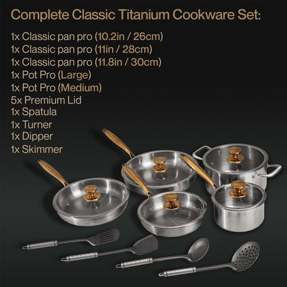 SPRING SALE EXCLUSIVE | Complete Classic Titanium Cookware Set (20 Piece)